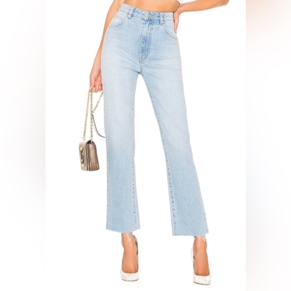 ROLLA'S Light Wash Blue Original High Rise Straight Raw Hem Frayed Jeans 30